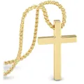 Produktbild: SERASAR Gold Kette Herren Kreuz - 60cm für Männer mit Herrenkette Christen kruzifix Cross Chain Weihnachten Hochzeitsgeschenk