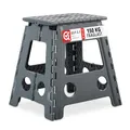 Produktbild: Relaxdays Klapphocker faltbar, Camping Hocker, großer Badhocker, bis 150 kg, Kunststoff, HxBxT: 39 x 39 x 32 cm, grau