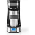 Produktbild: Nedis, Kaffeemaschine 750W mit Reisebecher 0,4L LCD-Display, Silber - Schwarz