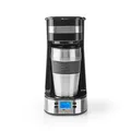 Produktbild: Nedis 1-Tassen-Kaffeemaschine Timer Edelstahl silber schwarz Thermobecher Thermo
