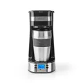 Produktbild: Nedis, Kaffeemaschine 750W mit Reisebecher 0,4L LCD-Display, Silber
