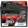 Produktbild: BlackMax Rasentraktor Batterie 12V 35Ah 350A (Pluspol rechts) - U1R-9 +30% Starterbatterie (12 Volt) für Aufsitzmäher und Rasenmäher-Traktoren - wartungsfrei & wiederaufladbar