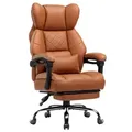 Produktbild: GTPLAYER Gaming-Stuhl Ergonomischer Bürostuhl mit Fußstütze und Lendenstütze Chefsessel, breiter Computersessel, Höhenverstellbar, Federkernsitz braun