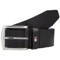 Produktbild: Tommy Hilfiger Ledergürtel New Denton 4 cm breit NEW DENTON BELT mit Flag-Logoschlaufe schwarz 105