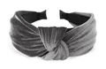 Produktbild: axy Breiter Haarreif aus Samt mit Knoten Damen Stirnband Haarschmuck Haarreifen Haarband Hairband HR35S (Grau)
