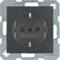 Produktbild: Berker 47231606 Steckdose SCHUKO mit erhöhtem Berührungsschutz, B.3/B.7, anthrazit matt