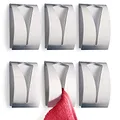 Produktbild: TECBULL® 6 Handtuchklemmen Edelstahl gebürstet Silber extra stark selbstklebend, Handtuchhaken, Klebehaken, Handtuchhalter, Geschirrtuchklemme ohne Bohren