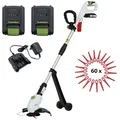 Produktbild: Baumarktplus Akku Rasentrimmer 20 V 2,0 Ah mit 2 Akkus & Ladegerät 26 cm Kantenschneider inkl. 20x Ersatzmesser