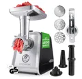 Produktbild: KOCHWERK Fleischwolf 4in1 silber/schwarz 2000g Fleisch/Min., 1600 W, leichte Bedienung und Reinigung, Hackfleisch, Kibbeh, Churros, Wurst
