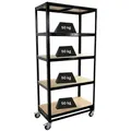 Produktbild: PROREGAL® Regalwagen Kommisionierwagen BÜFFEL Fahrbar Komisionierregal 190x90x50cm 5 Ebenen, Regal auf Rollen Regalwagen Fahrbares Regal mit Feststellbremse 90 cm