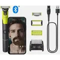 Produktbild: Philips elektrischer Bartschneider Rasierer OneBlade 360 App Anbindung Body Grooming Pflege - Grau/Limette