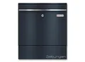 Produktbild: Metzler Briefkasten BK212-RE-ZF, austauschbares Namensschild, separates Zeitungsfach, abschließbar, B 390 x T 116 x H 433 mm, Stahl, anthrazitgrau RAL 7016