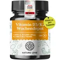Produktbild: Nature Love Vitamin D3 K2 Wochendepot - 180 Tabletten - 7000IE D3 + 140µg K2/Stk