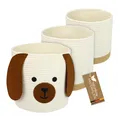 Produktbild: HMF Aufbewahrungskorb mit versteckten Griffen, 3er Set, Korb für Kinderzimmer aus Baumwolle, Hund, Groß, Mittel, Klein