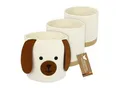 Produktbild: HMF Aufbewahrungskorb mit versteckten Griffen, 3er Set, Korb für Kinderzimmer aus Baumwolle, Hund, Groß, Mittel, Klein