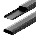 Produktbild: deleyCON Universal Kabelkanal Leitungskanal einfaches Verlegen von Kabeln und Leitungen Hochwertiges PVC Länge 100cm - Breite 6cm - Höhe 2cm - Schwarz