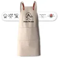 Produktbild: Grillschürze personalisiert mit Motiv & Wunschtext bestickt - Individuell personalisierte Kochschürze aus hochwertiger Baumwolle als besonderes Geschenk (Beige)