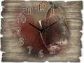Produktbild: ARTland Holz Wanduhr Funkuhr - schwarzer Zeiger Wein - Rotwein Größe: 40x30 cm