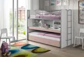Produktbild: Vipack Hochbett Bonny, mit 3 Schlafgelegenheiten, super praktisch im Kinderzimmer (B/H/T ca. 222x161x102cm, Dekor Oberfläche, in verschieden Farben) mit großer Schreibplatte, Regalfächern, viel Funktion auf kleinem Raum