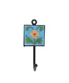 Produktbild: Wandhaken, Garderobenhaken mit handgefertigter blue Pottery Fliese (5*5 cm) - M