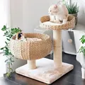 Produktbild: Kratzbaum Banana Leaf mit Natur-Sisal - Kletterbaum für Katzen, Sisalsäule mit 8 cm Durchmesser, Höhe 55 cm, Beige - Beige