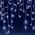 Produktbild: MONZANA® LED-Lichterkette Regen Innen Außen Warmweiß Kaltweiß Lichternetz Lichtervorhang Beleuchtung Außen Innen Weihnachten Weihnachtsdeko Weihnachtsbeleuchtung, Model:600 LEDs kaltweiß