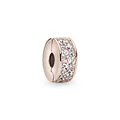 Produktbild: PANDORA Klarer Pavé Clip in Roségold mit 14 Karat rosévergoldete Metalllegierung und Cubic Steinen Moments Collection