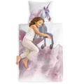 Produktbild: Carpe Sonno Kinder Bettwäsche 135x200 Kinder mit Kissenbezug [100% Renforce Baumwolle] Einhorn Motiv | Oeko-Tex 100 & Made in Green | Kinderbettwäsche Mädchen | Einhorn Bettwäsche 135x200 Mädchen