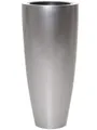 Produktbild: VIVANNO Pflanzkübel Pflanzgefäß Blumenkübel Fiberglas City Silber Metallic - 80x37