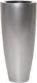 Produktbild: VIVANNO Pflanzkübel Fiberglas CITY Rund - Silber Metallic Hochglanz (1 St), 37x80 cm