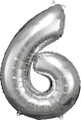 Produktbild: AMSC BALLON 6 SI - AMSCAN Folienballon Zahl 6 silber
