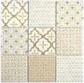 Produktbild: Mosani Mosaikfliesen Keramik Mosaik Fliese Wand weiss beige braun