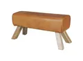 Produktbild: Sitzbank Turnbock Cognac Echtleder Lederhocker Sprinbock Hocker Garderobenbank
