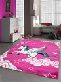 Produktbild: CARPETIA Kinderteppich Spielteppich Mädchen Einhorn Pink Größe 80x150 cm