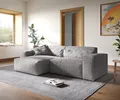 Produktbild: DELIFE Ecksofa Sirpio, XL Cord Silbergrau 270x170 cm Recamiere variabel