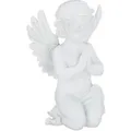 Produktbild: Relaxdays Grabengel Kunststein Weiß Wetterfest Frostbeständig 36 cm x 22,5 cm x 17 cm 1,2 kg