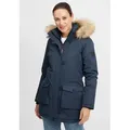 Produktbild: OXMO Wintermantel OXActa Wintermantel mit Kapuze und abnehmbaren Kunstfell blau M