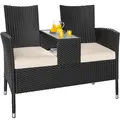 Produktbild: DeubaXXL DE Polyrattan Kino Bank Schwarz 143x55x88cm 106763