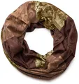 Produktbild: styleBREAKER Damen Loop Schlauchschal mit Blumen, Hibiskus Blüten, Paisley Muster, warm und weich, Tuch, Schal 01018058, Farbe:Braun-Hellbraun-Creme