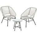 Produktbild: Tulum Balkon-möbel 3-tlg. Garten-möbel Set Balkonstühle Mit Tisch Weiß - Svita