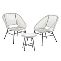 Produktbild: SVITA Tulum Balkon-Möbel 3-TLG. Garten-Möbel Set Balkonstühle mit Tisch Weiß