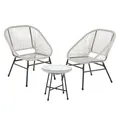 Produktbild: SVITA TULUM Balkon-Möbel 3-tlg. Garten-Möbel Set Balkonstühle Tisch Weiß