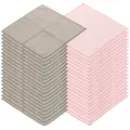 Produktbild: 40 Mikrofaser-Kosmetiktücher zur Gesichtspflege, rosa/grau, 30 x 30 cm