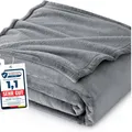 Produktbild: Fleece Decke 150x200cm Grau Kuscheldecke Winterbett