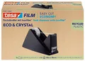 Produktbild: tesafilm eco & crystal Klebeband - transparenter Klebefilm aus wiederverwertetem PET-Material - reißfest, mit starker Klebkraft - Set mit robustem Tischabroller - 1 Rolle á 10 m x 19 mm