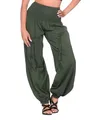 Produktbild: Yoga und Wellnesshose zum Wohlfühlen aus Baumwolle Hippie Goa Hose, Farbe:Army Green