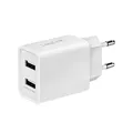 Produktbild: USB Steckdosenadapter/Ladegerät mit eingebautem IC und Überstrom-, Kurzschluss- und Überspannungsschutz, 2X USB-Port (max. 10,5W), z.B. für Smartphones, eBooks, Tablets, etc.