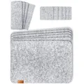 Produktbild: Miqio Platzset waschbar, aus Filz, hellgrau, 44x30 cm, mit Untersetzer und Bestecktasche, 18-teilig