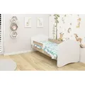 Produktbild: ACMA II Jugendbett Kinderbett 180 x 80 cm Junior-Bett Komplett-Set mit Matratze Lattenrost und Rausfallschutz Weiß /  Eiche Sonoma , Kinderzimmer - Braun