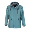 Produktbild: Dry Fashion Herren PU-Parka Lübeck - Regenjacke Herren Wasserdicht Winddicht Reißverschluss Outdoor Jacke Männer in Petrol Größe S